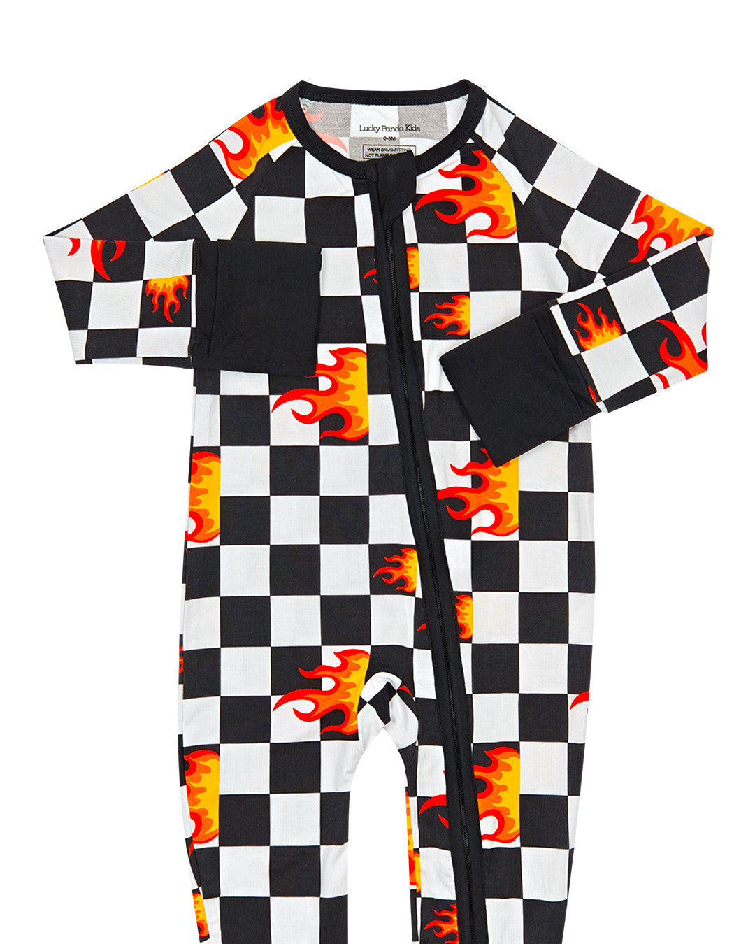 Bamboo Zip Romper | Checker Blaze