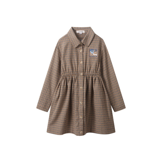 Adventurer Taupe Plaid Dress