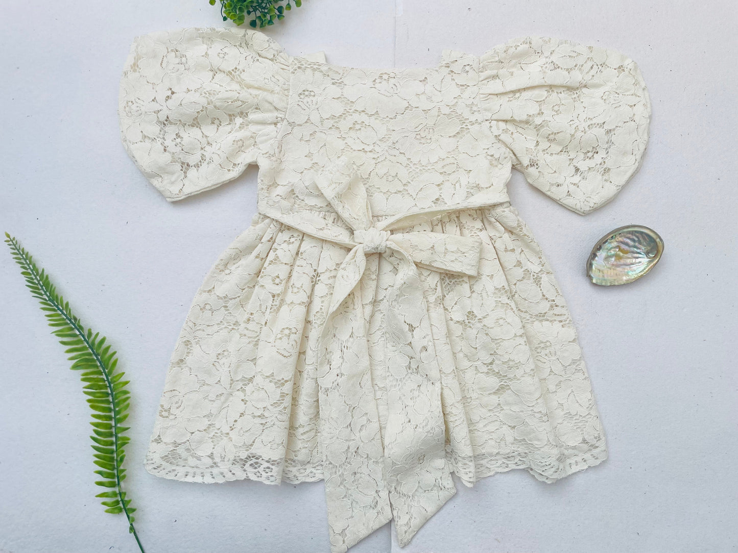 Cream Lace Christmas Girl's Dress