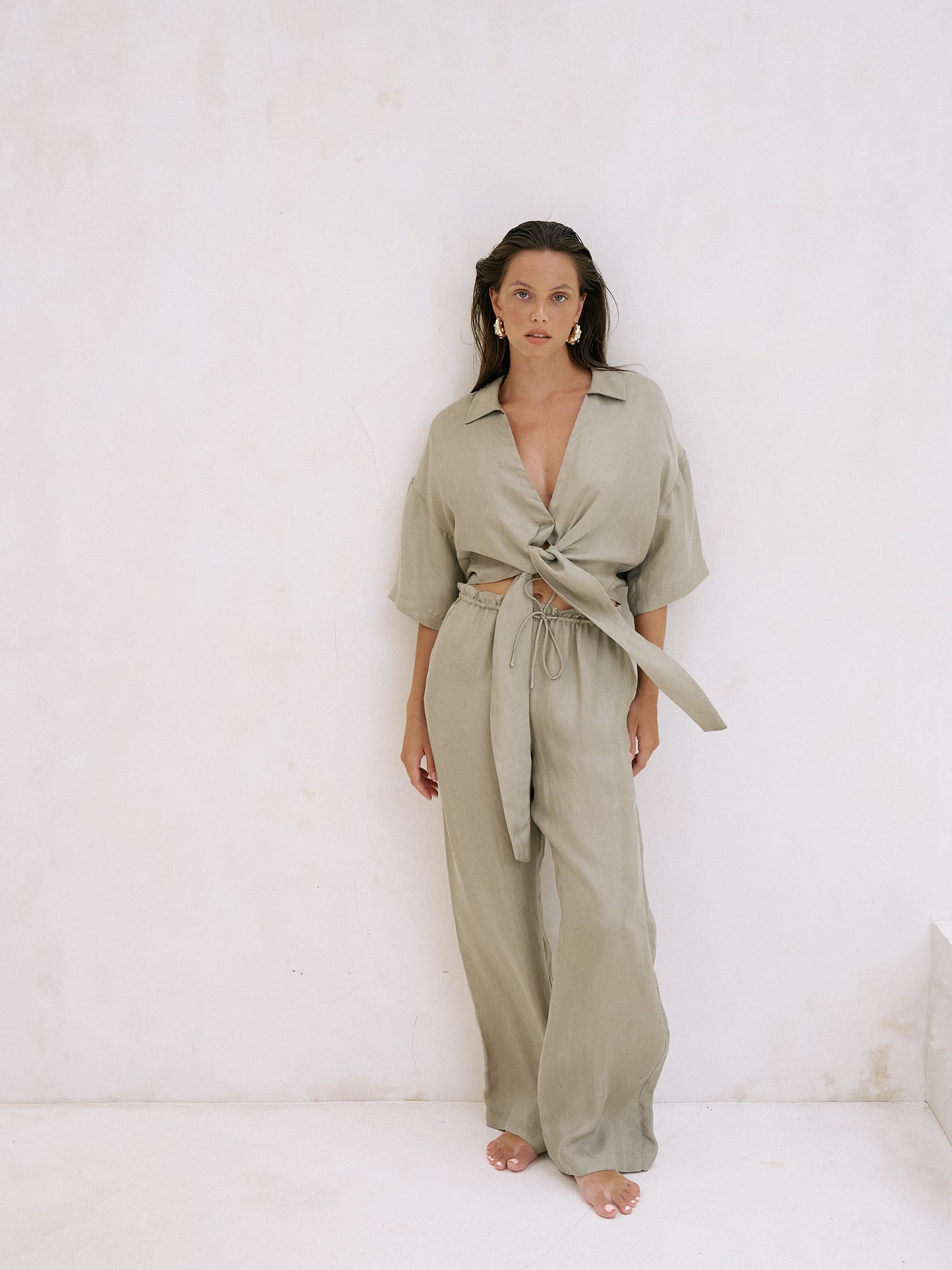 Lucid Tie Shirt - Khaki Green