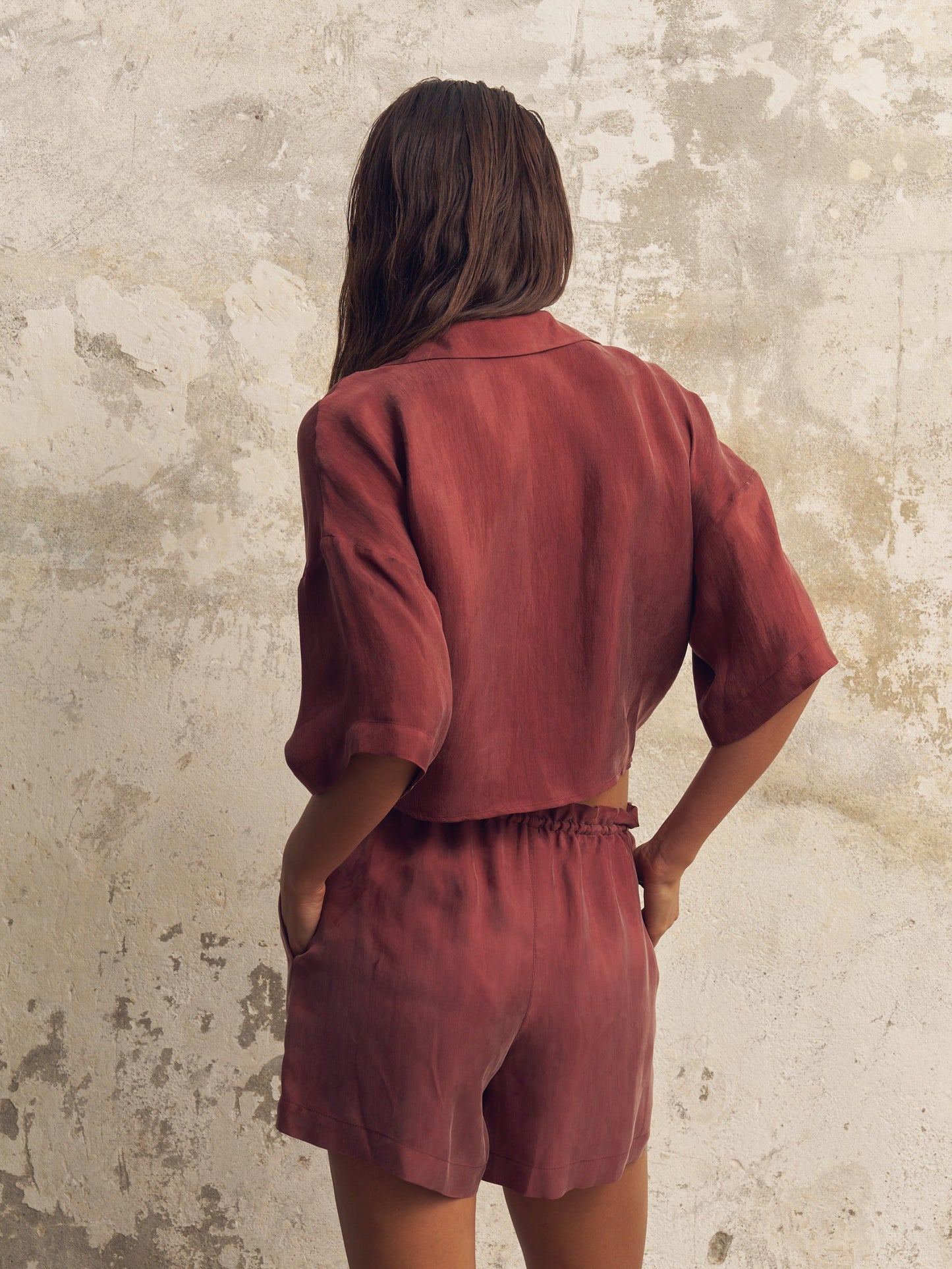 Lucid Flow Tie Shorts - Burgundy