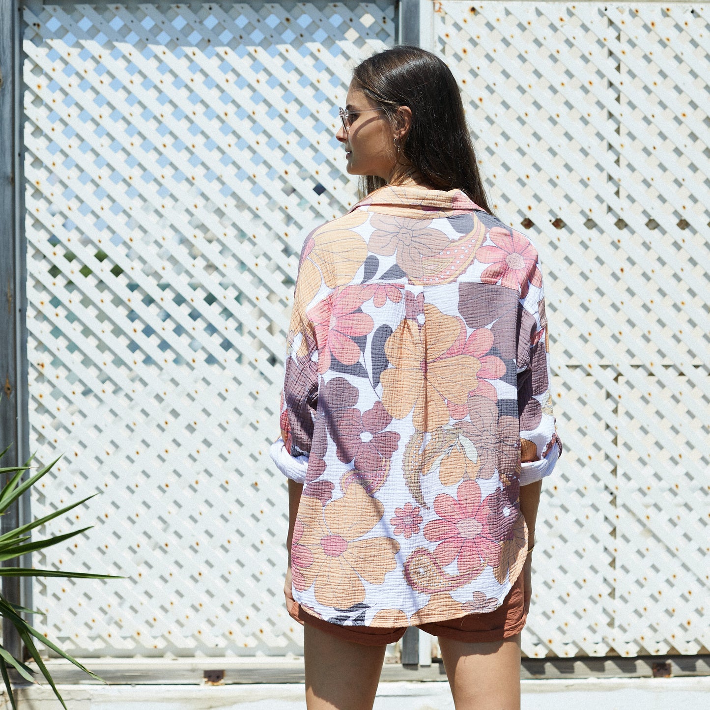 Rganic Cotton 70's Retro Print Summer Boho Blouse