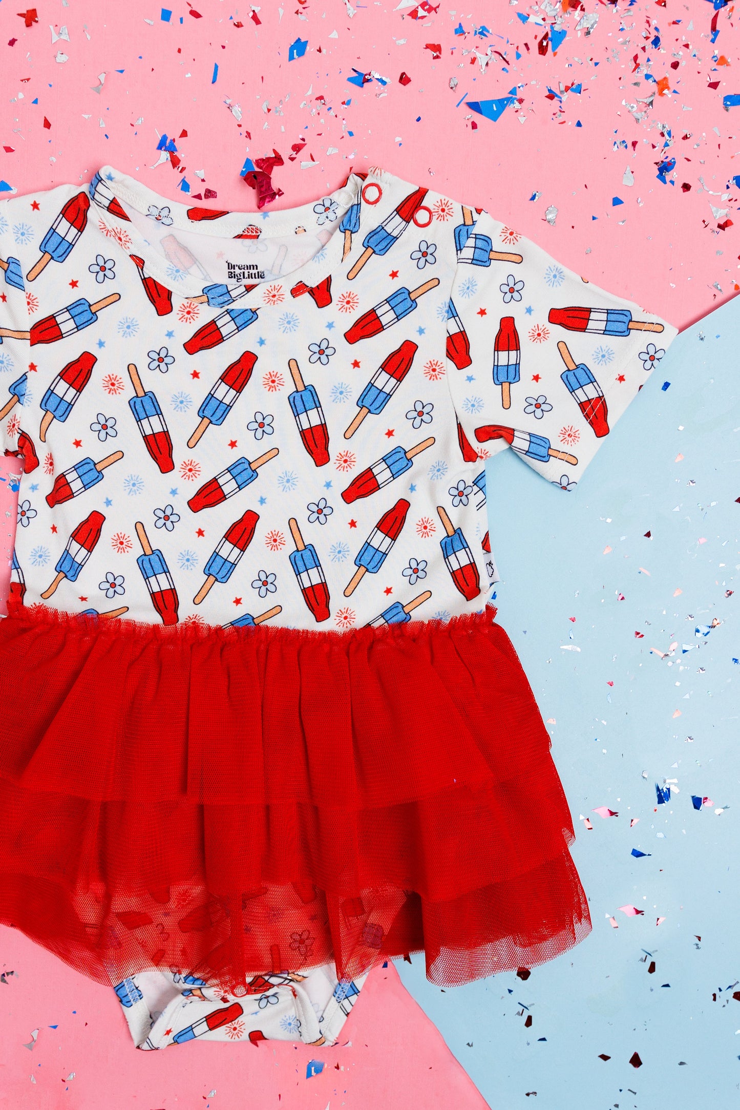 LITTLE MISS FIRECRACKER DREAM TUTU BODYSUIT DRESS