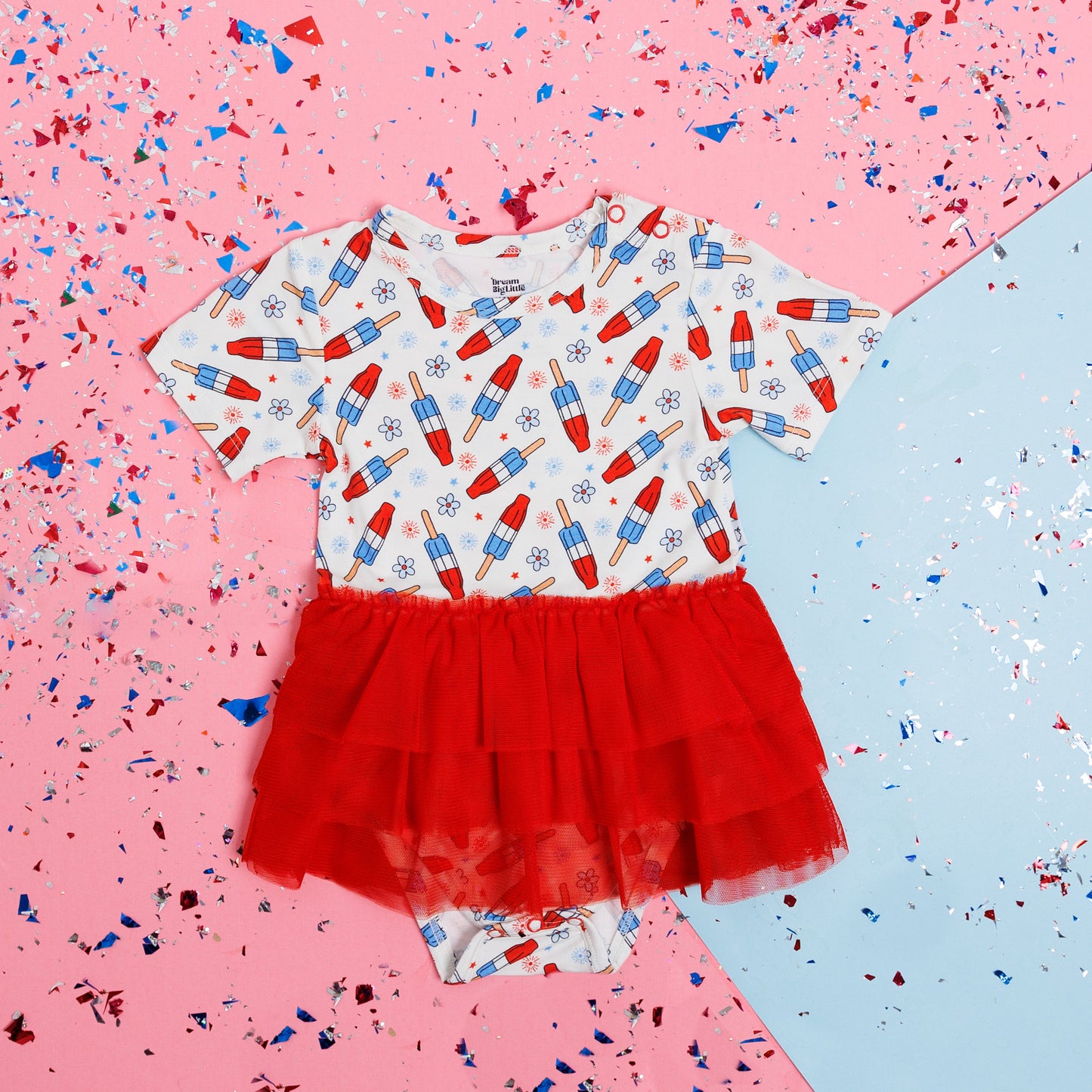 LITTLE MISS FIRECRACKER DREAM TUTU BODYSUIT DRESS
