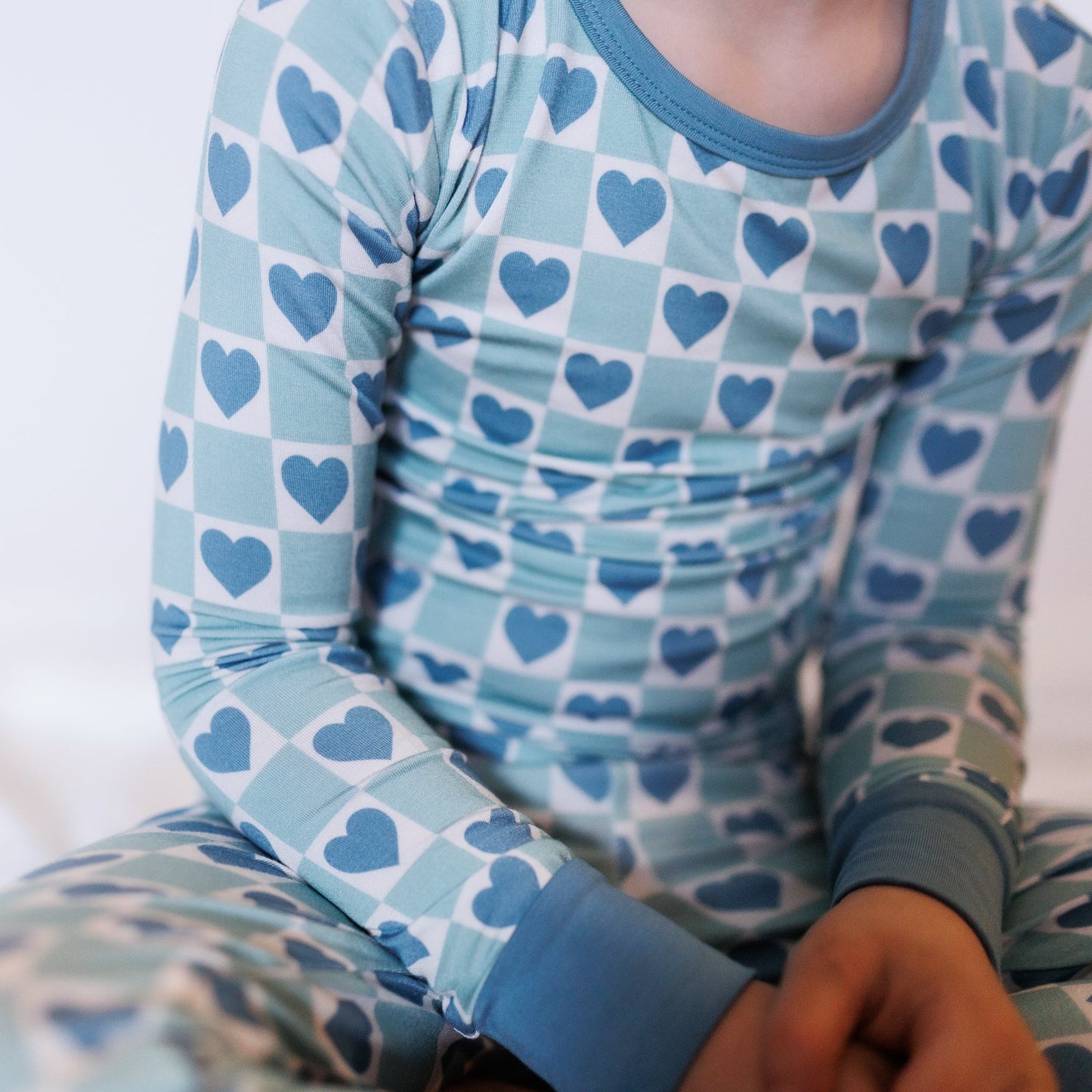 LONG SLEEVE TWO PIECE SETS- Blue Hearts