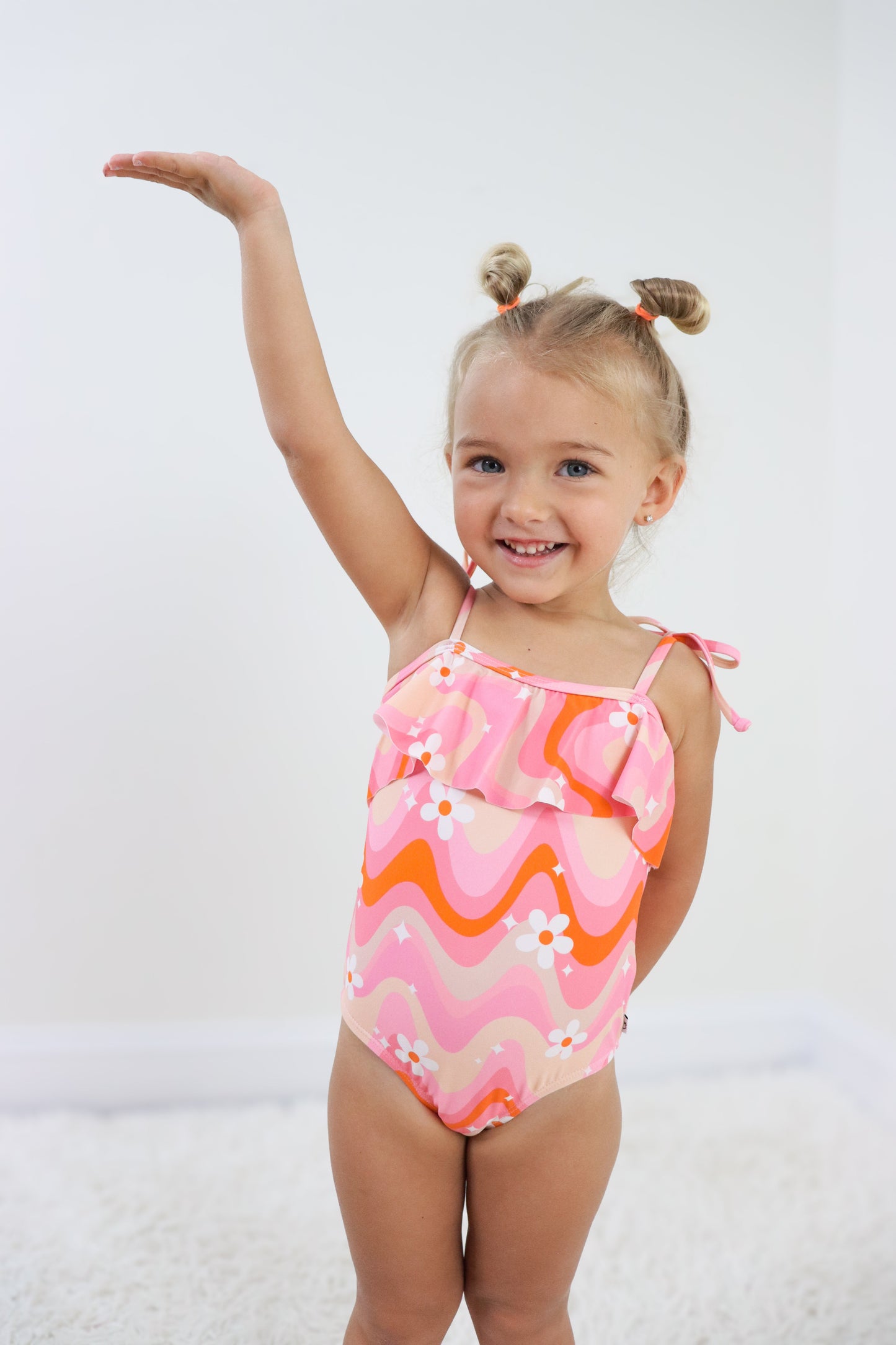 GROOVY FLORAL DREAM SPAGHETTI ONE PIECE SWIM SUIT