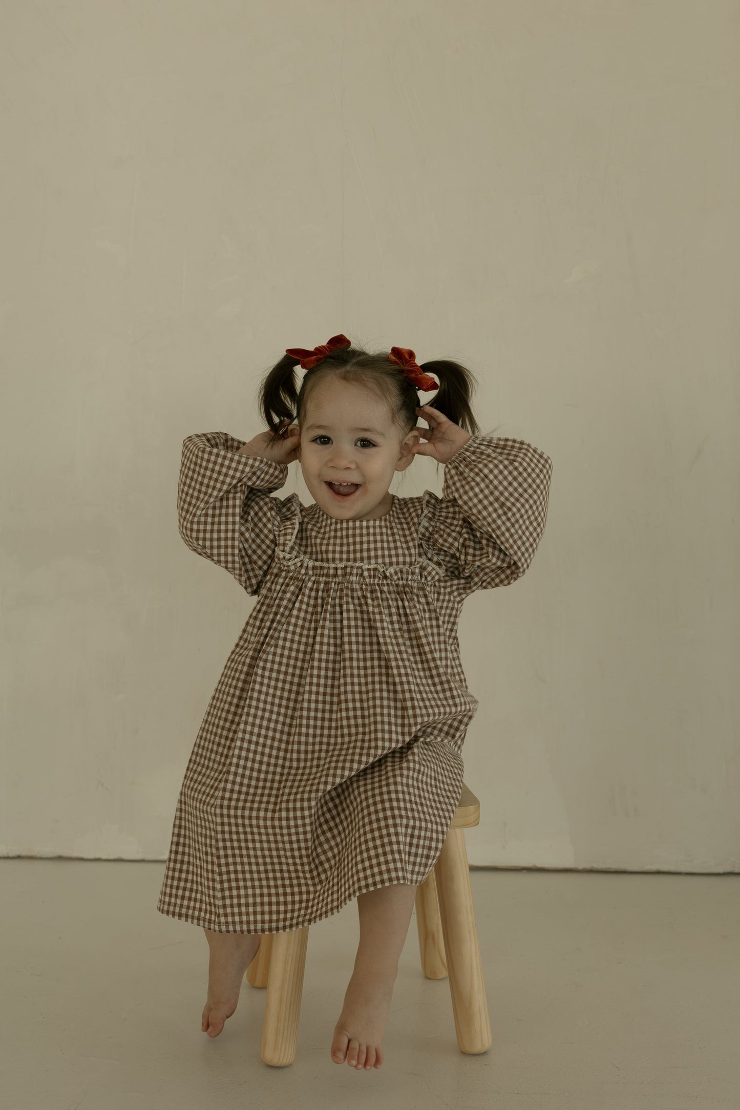 Child Long Sleeve Dress | Honey Gingham