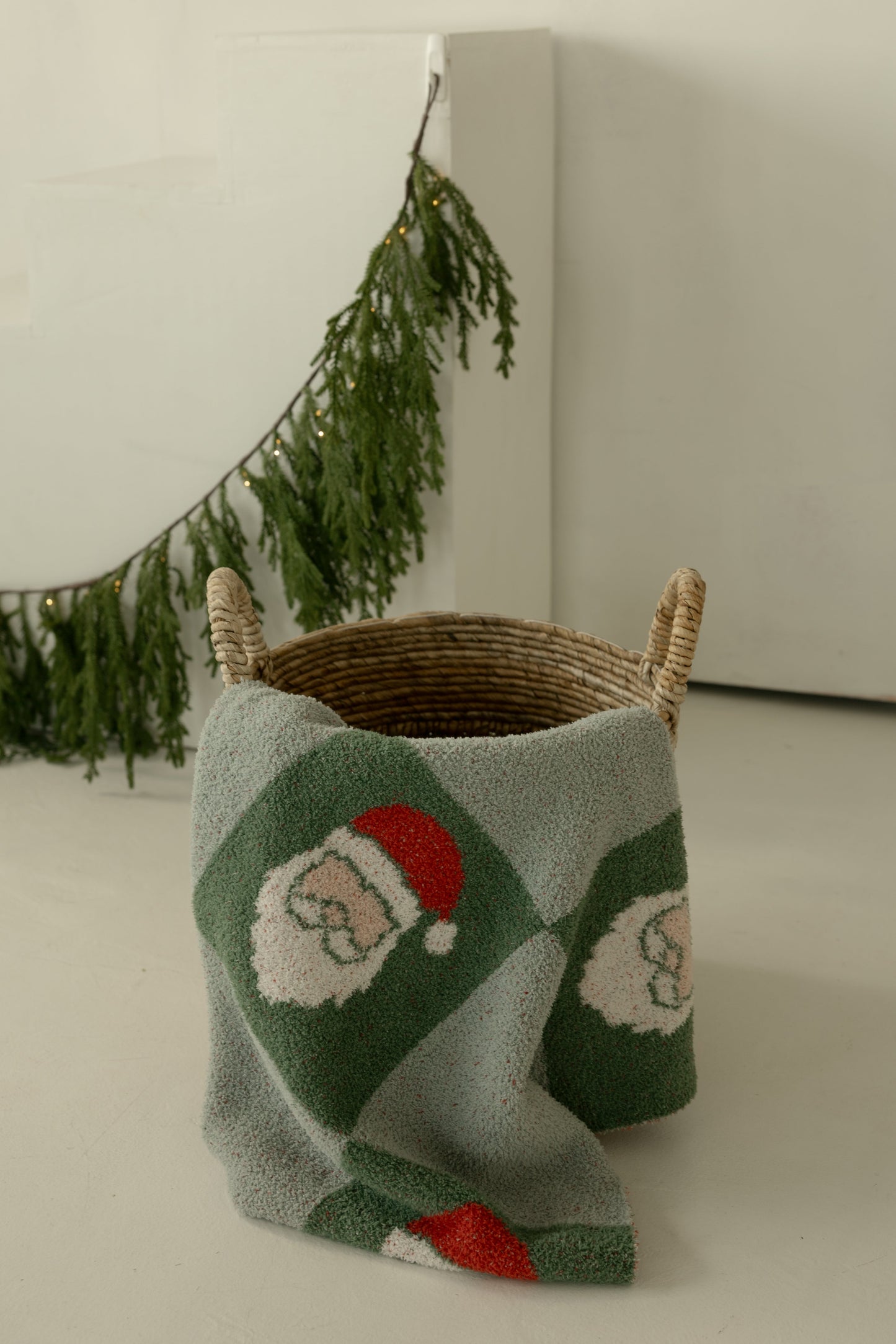Plush Blanket | Santa Checkerboard