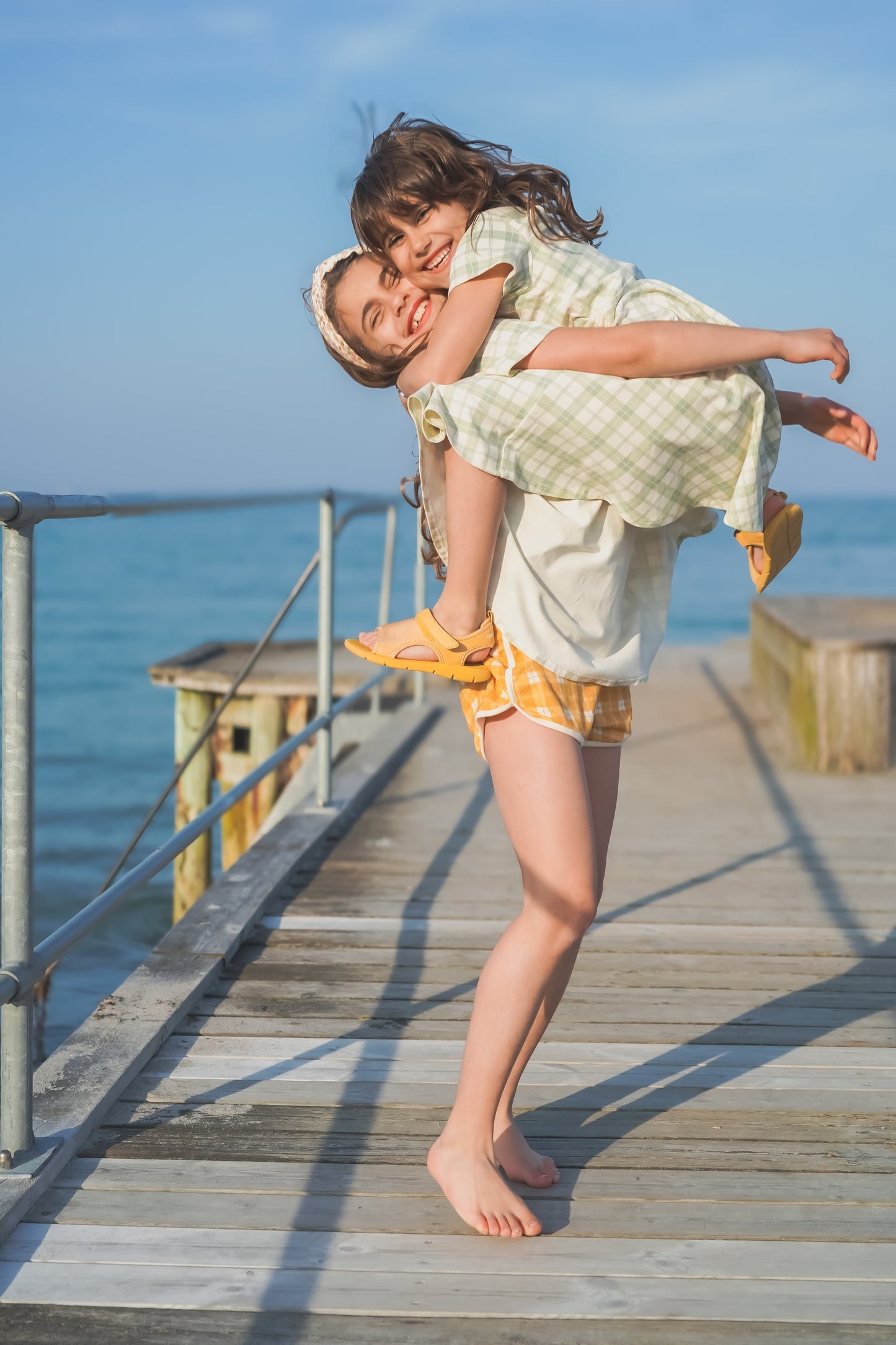 Sweetheart Twirl Dress | Organic Cotton Jersey - Fern Plaid