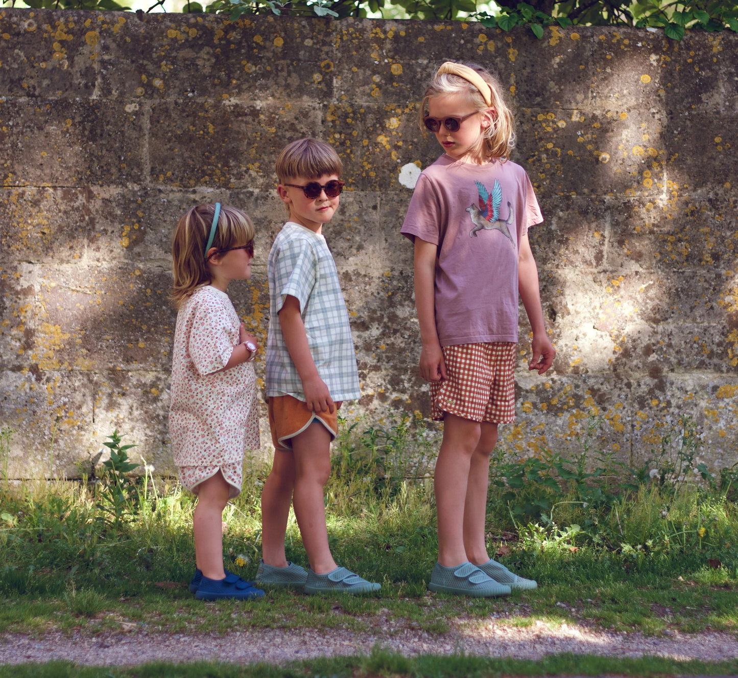 Retro Shorts | Organic Cotton Terry - Sunset Meadow