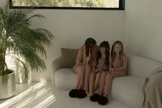 Pre-Teen Flare Bamboo Pajamas | Red Gingham