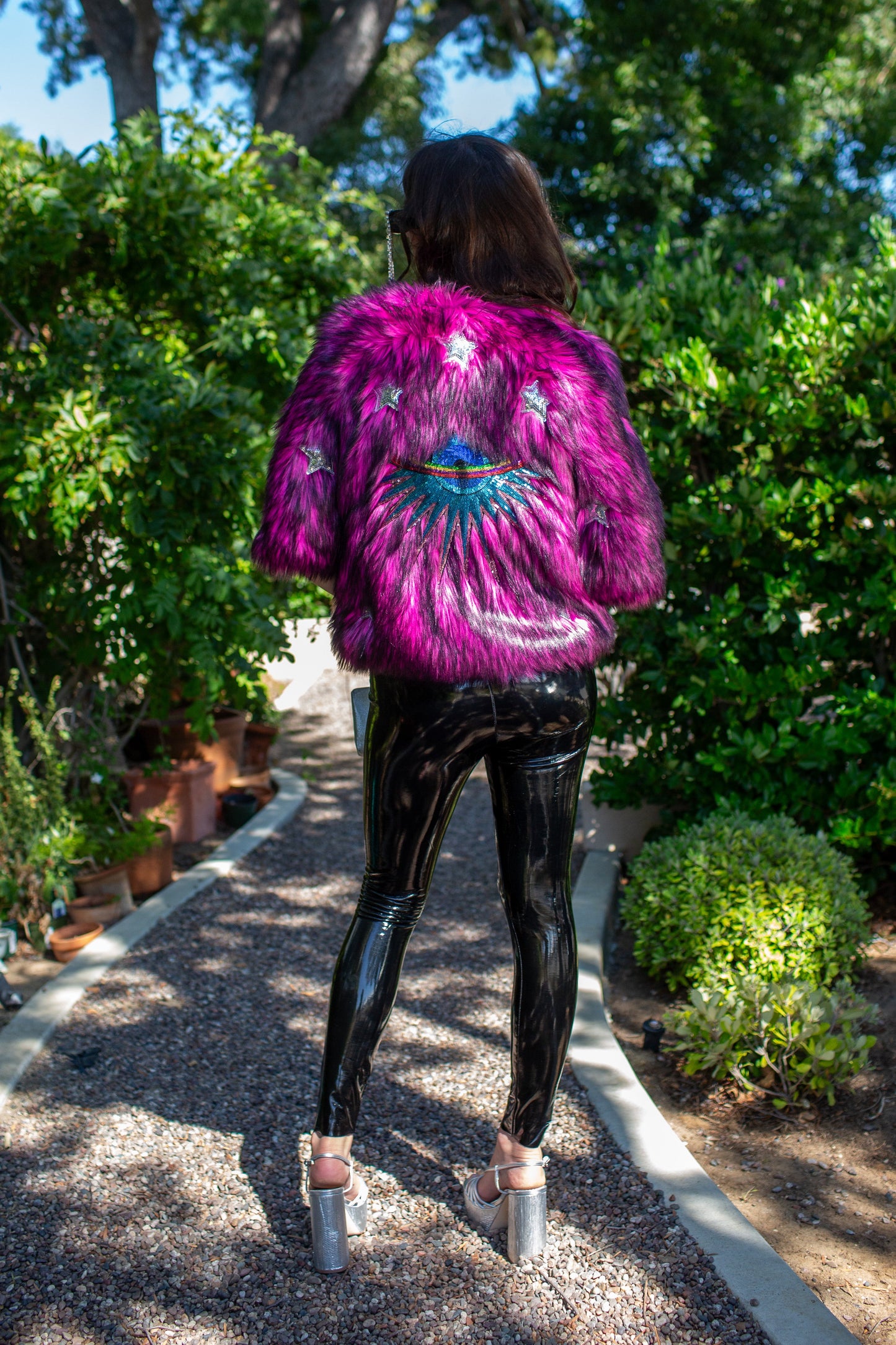 Planet Queen Faux Fur Jacket in Monster Pink