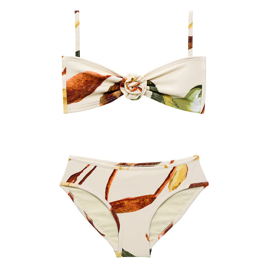 Rooted Floral Mini Rosa Bandeau x Lulu Bikini Set