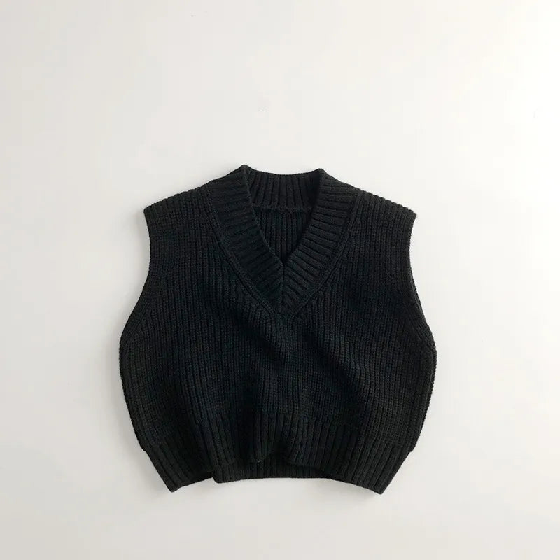Solid Knitted Sweater Vest