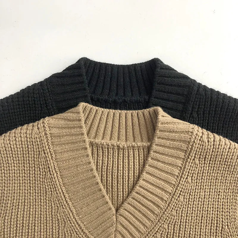 Solid Knitted Sweater Vest