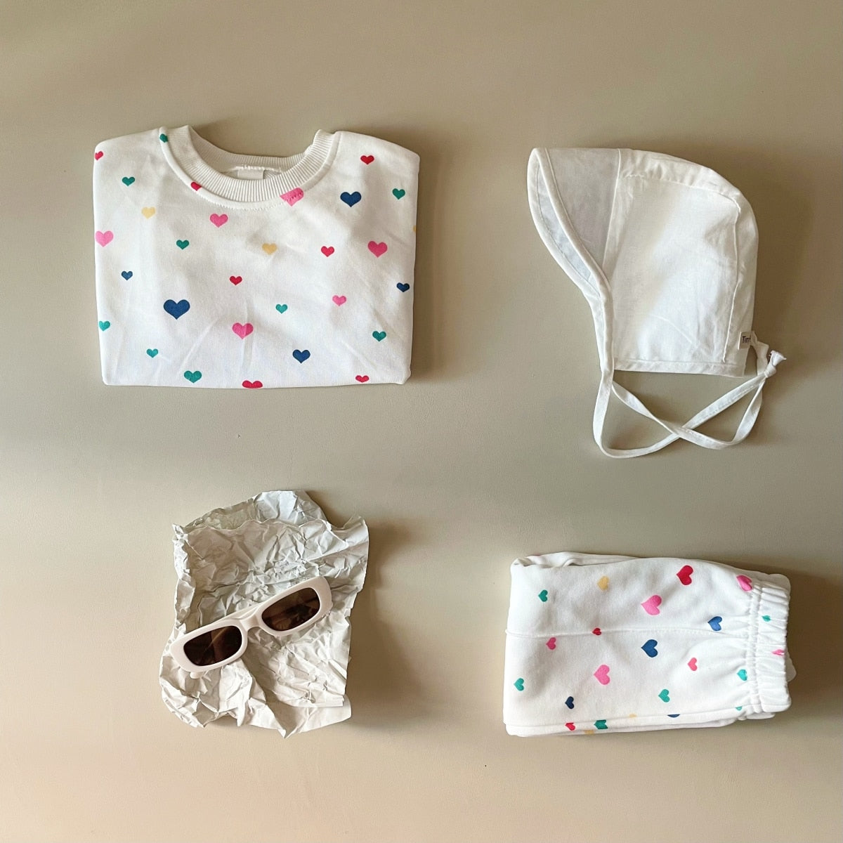 Candy Heart Print Jogger Set