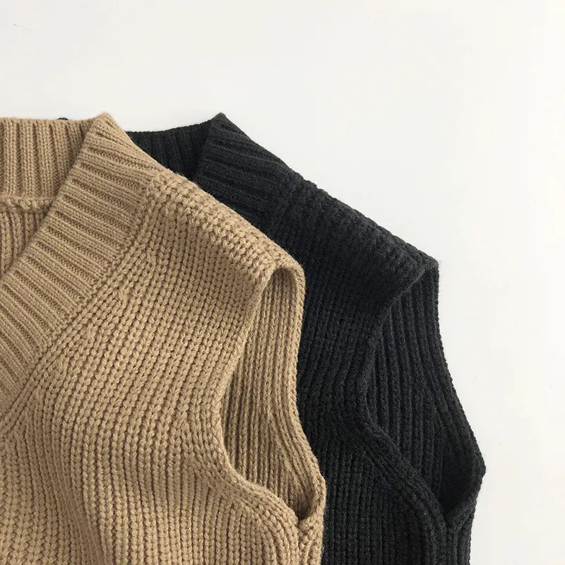 Solid Knitted Sweater Vest