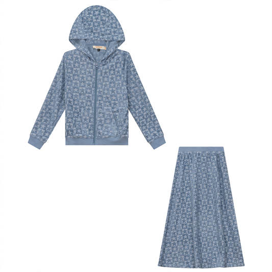 Checkered Floral Terry 2Pc Set