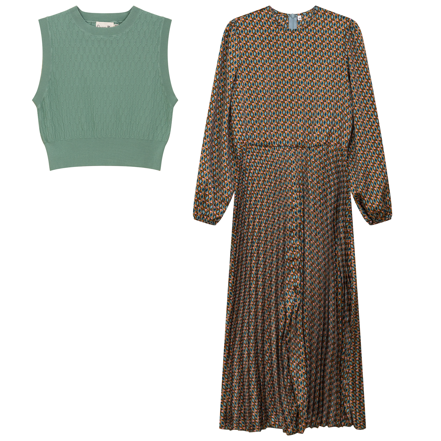 Midi Dress Vest Set