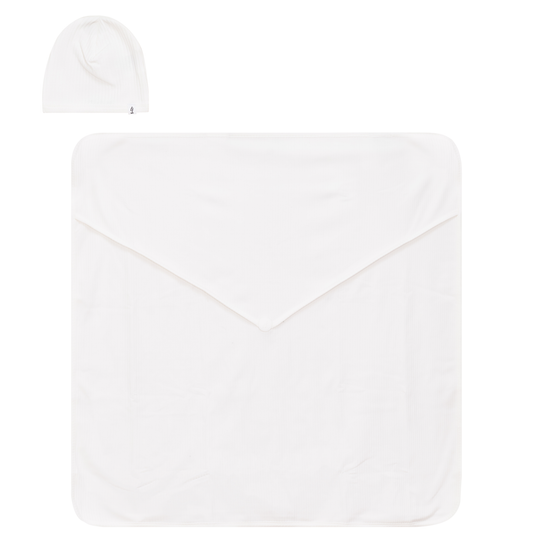 Ribbed Blanket and Hat Set