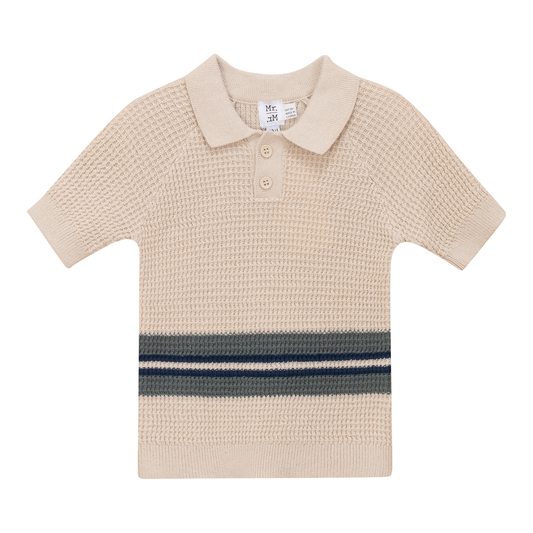 Waffle Knit Striped Sweater