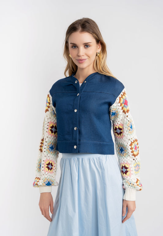 Denim Crochet Jacket