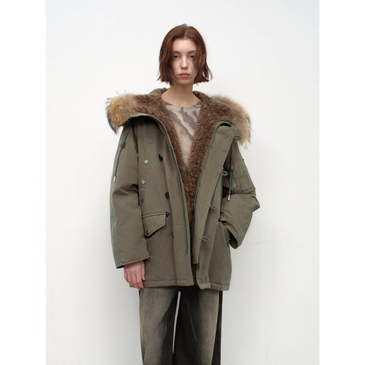 Coastal Highway II Hooded Raccoon Duck Down Parka