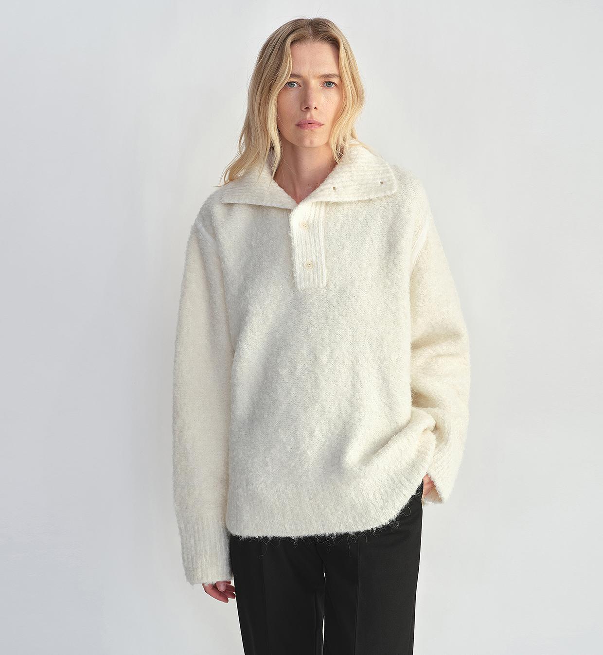 Alpaca Wool Polo Sweater