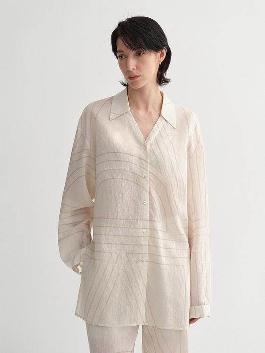 Linen Art Stripe Shirt