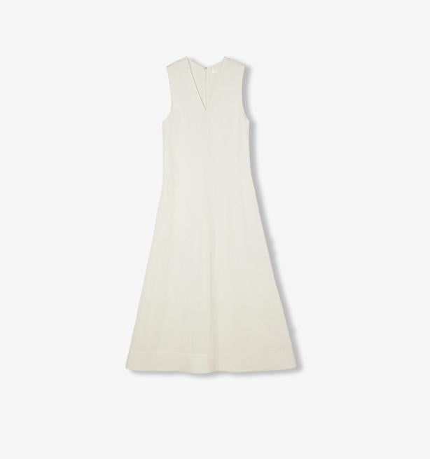 white linen cutout dress Heavenly Linen Maxi Dress main image 1