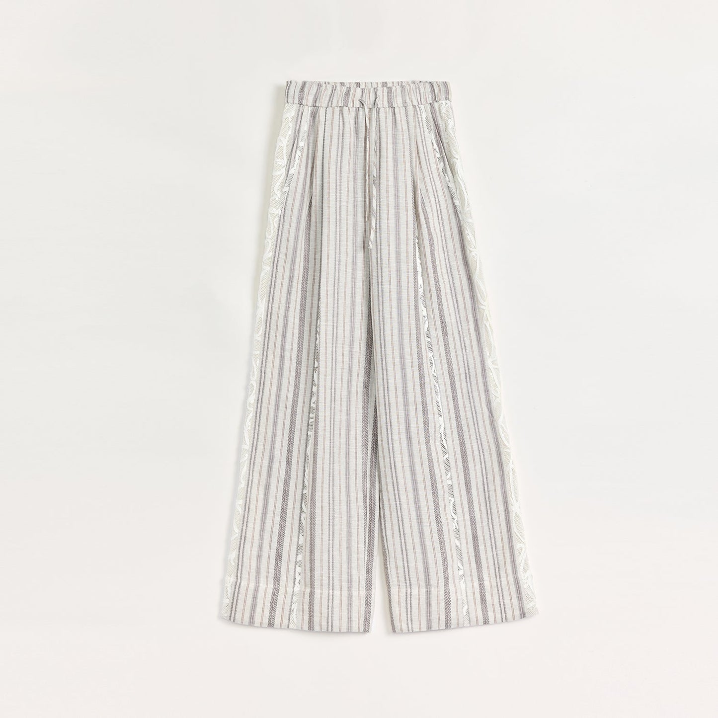 Fashion Tension Linen Vertical Stripe Pants