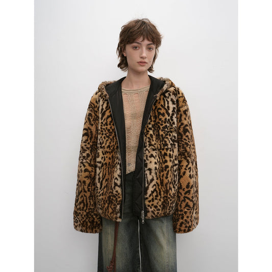 Leopard Fantasy Leopard Spot Reversible Rabbit Coat
