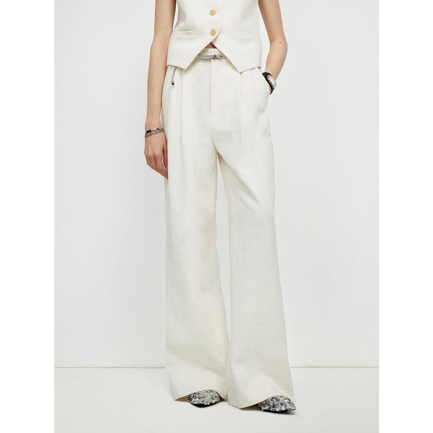 "Diary of an Old Friend" Customized Breathable Ramie Oversize Suit Vest Set