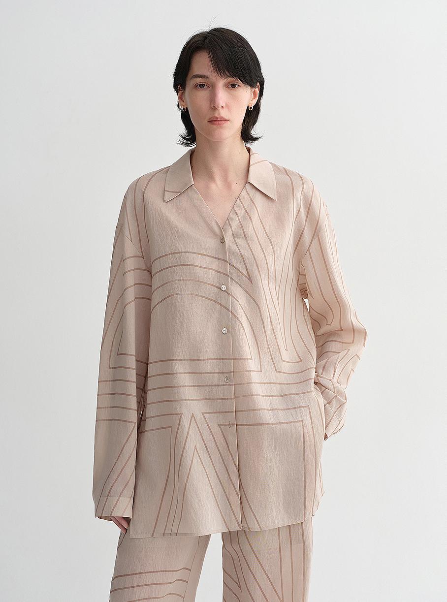 Linen Art Stripe Shirt