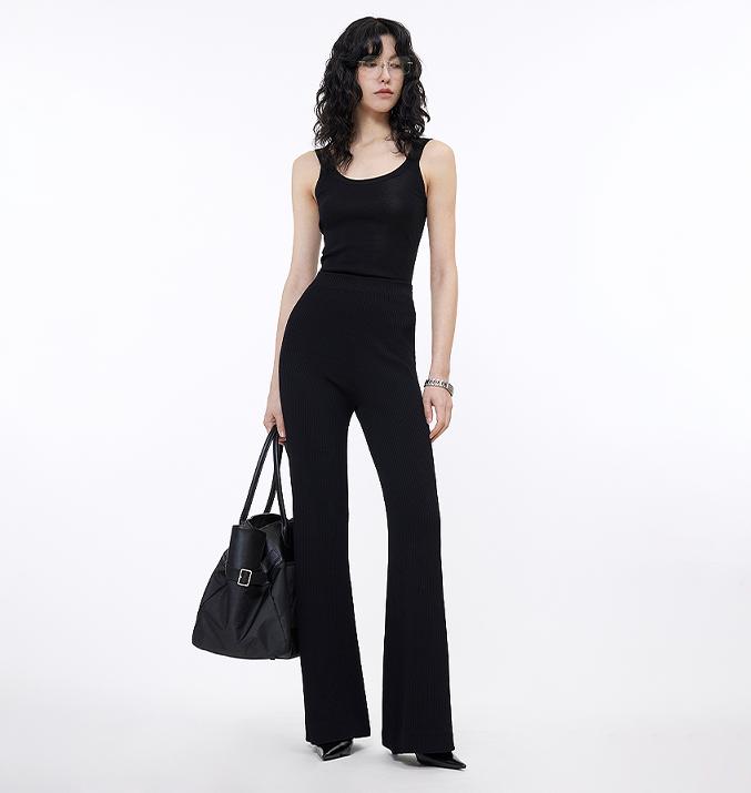 Knitted Bootcut Trousers