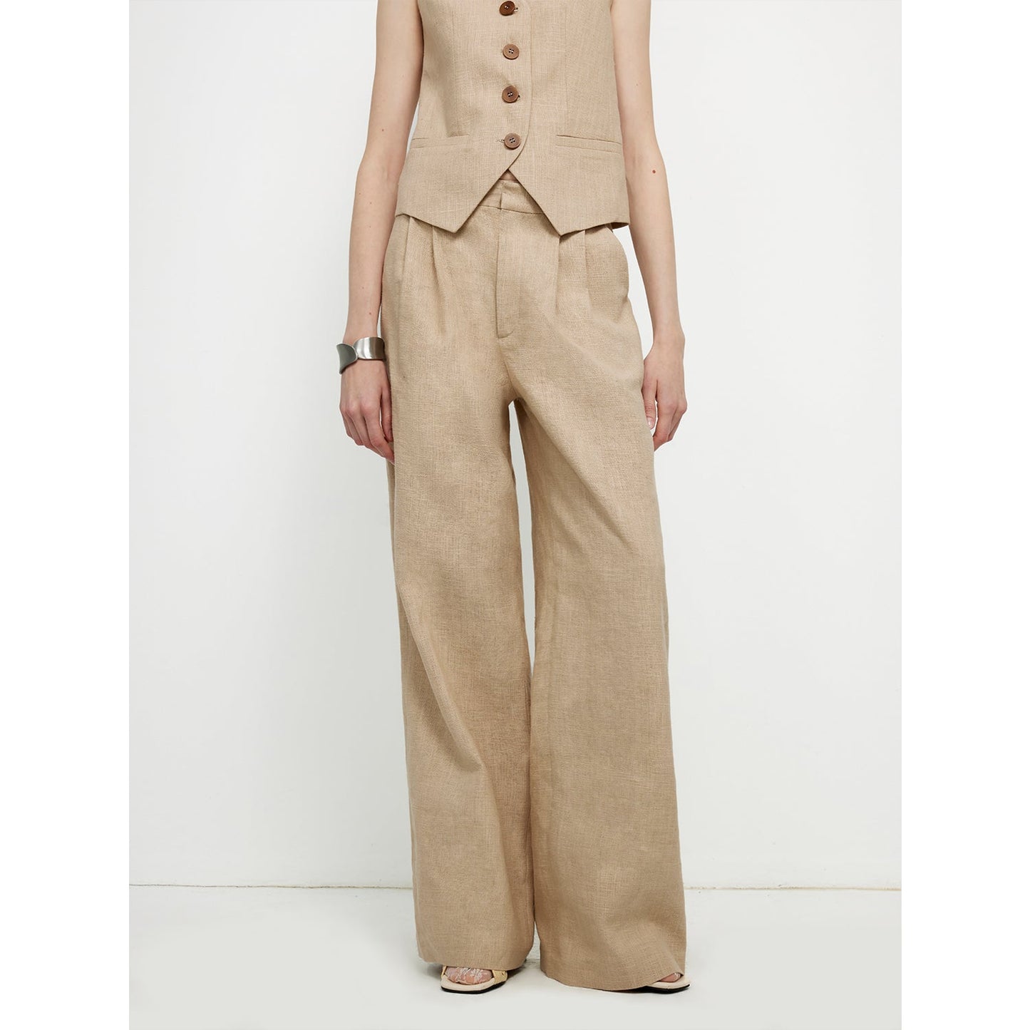"Diary of an Old Friend" Customized Breathable Ramie Oversize Suit Vest Set