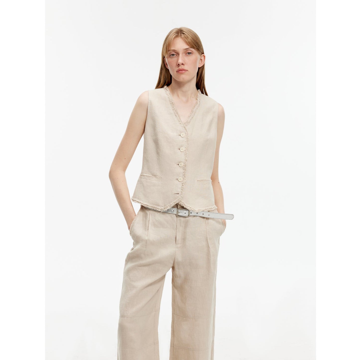 "Diary of an Old Friend" Customized Breathable Ramie Oversize Suit Vest Set