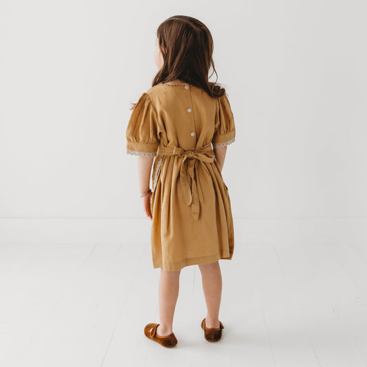 Embroidered yoke with Puff Sleeves