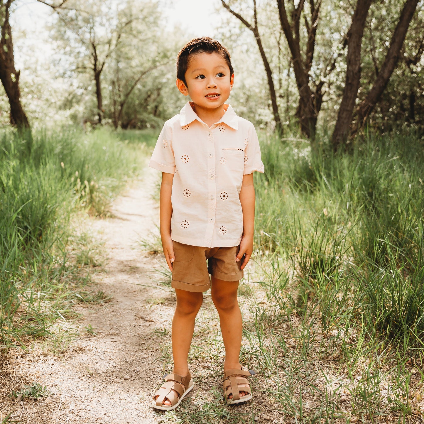 Embroidered Schiffli Boys Shirt and Pant Set