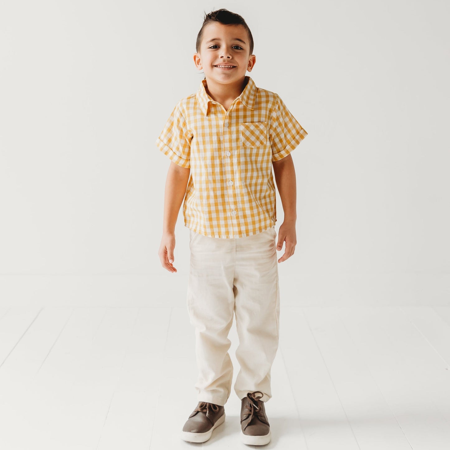 Citrus Gingham Boy Shirt