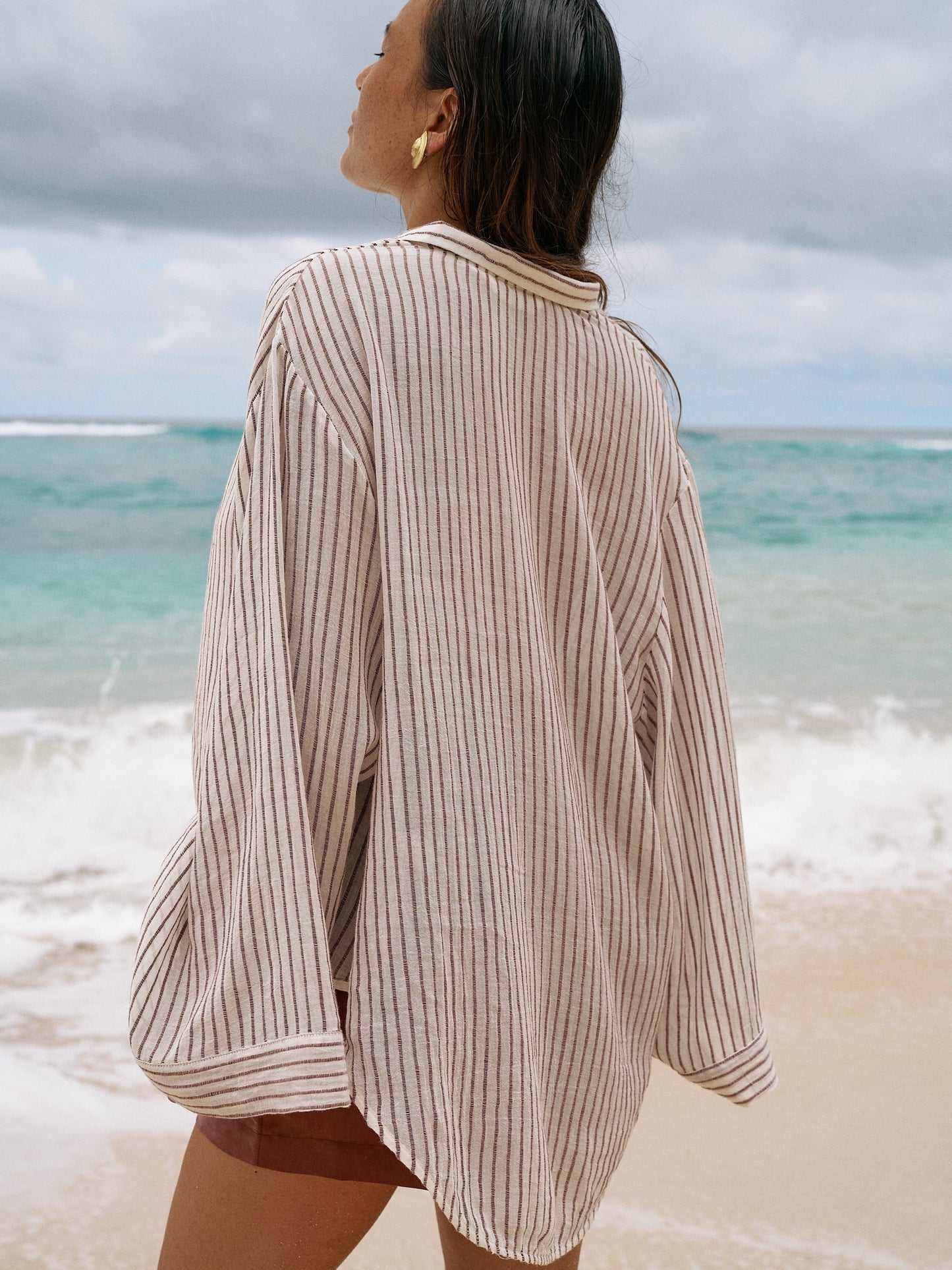 Sade Top - Burgundy Stripes