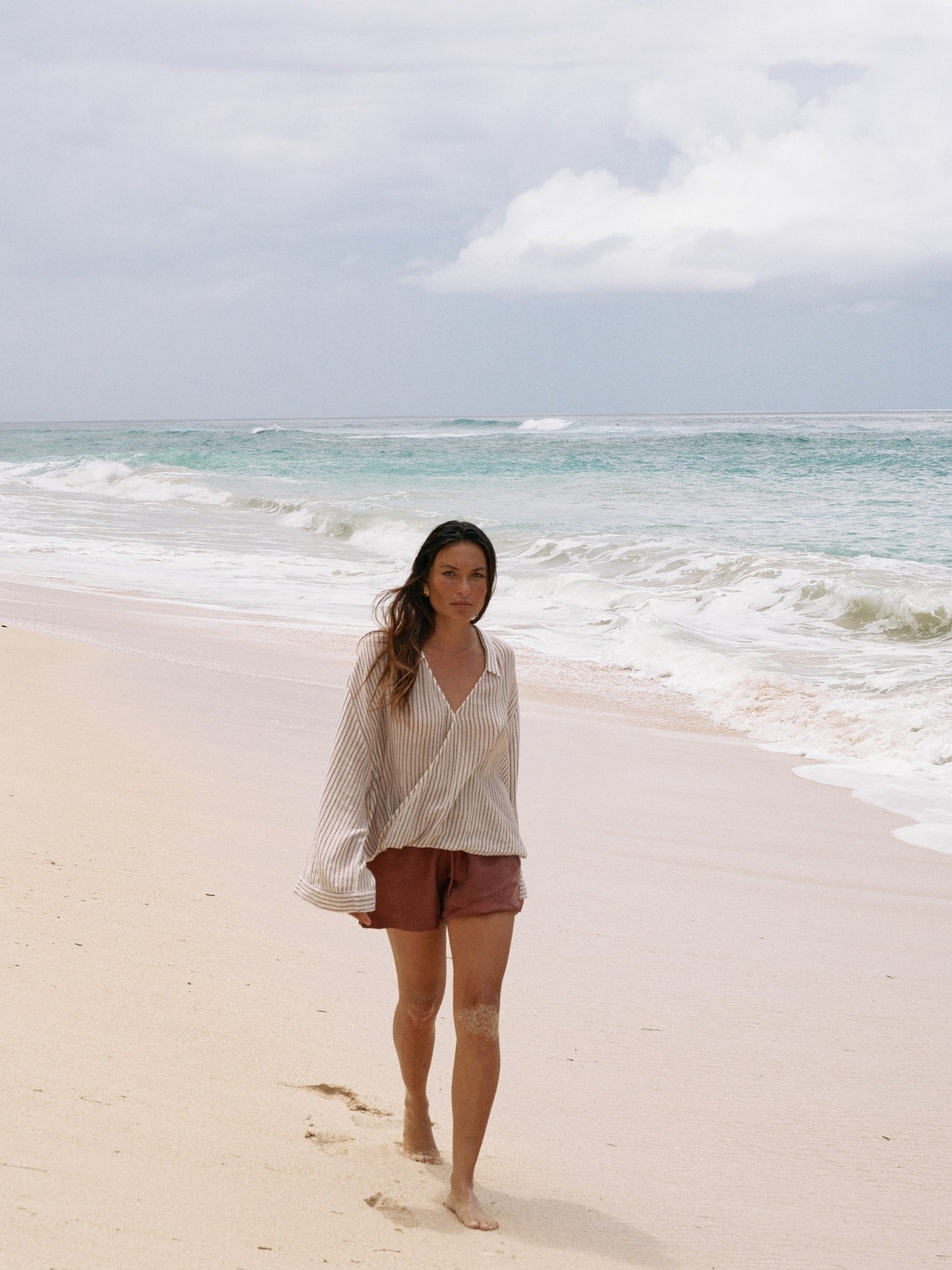 Sade Top - Burgundy Stripes