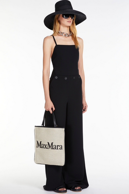 Max Mara Easybag Black Trim Raffia Shopper