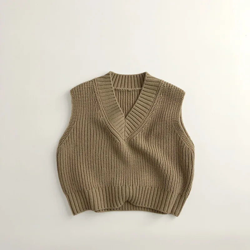 Solid Knitted Sweater Vest