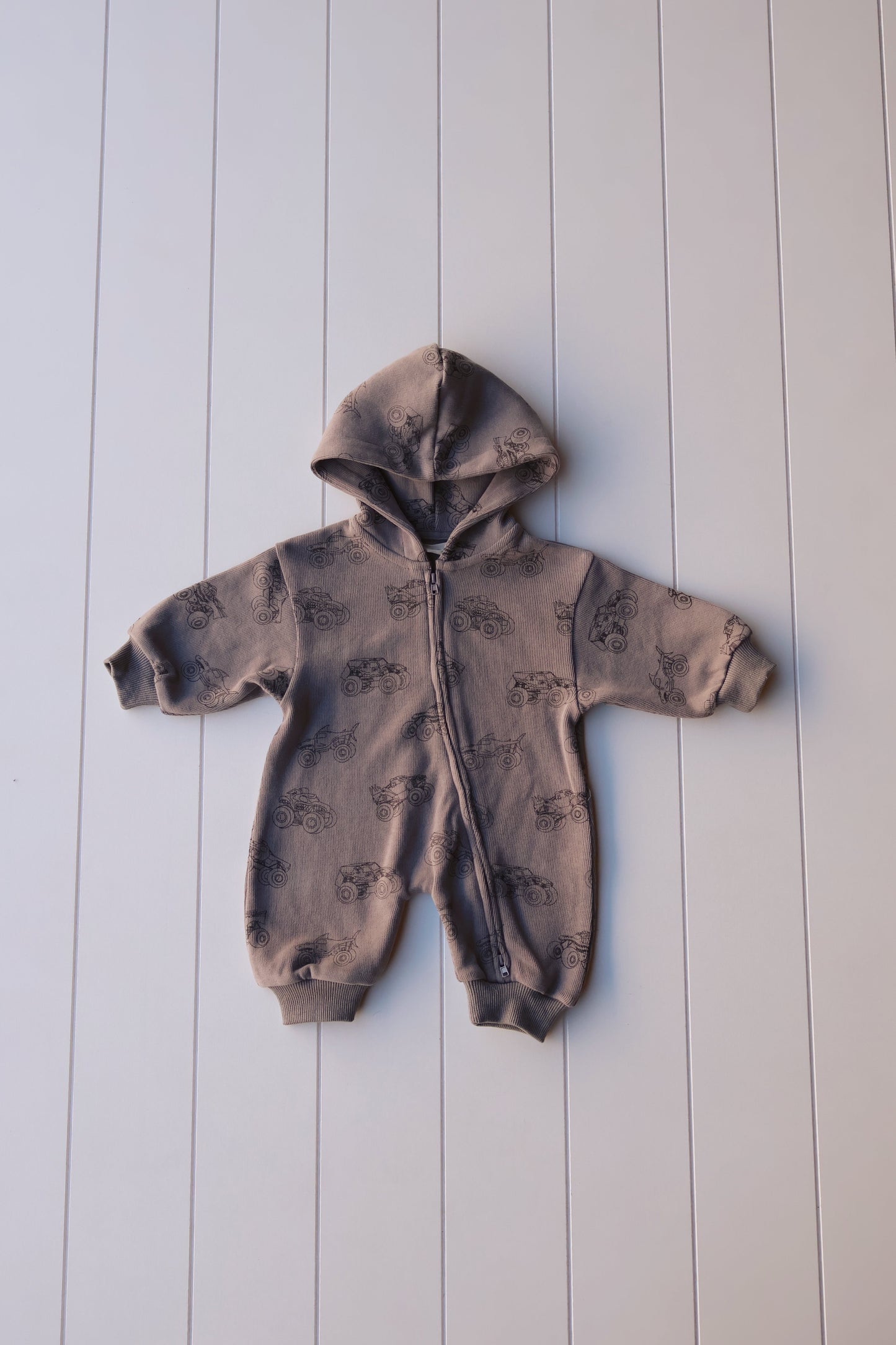 Printed Zip Hooded Jumpsuit