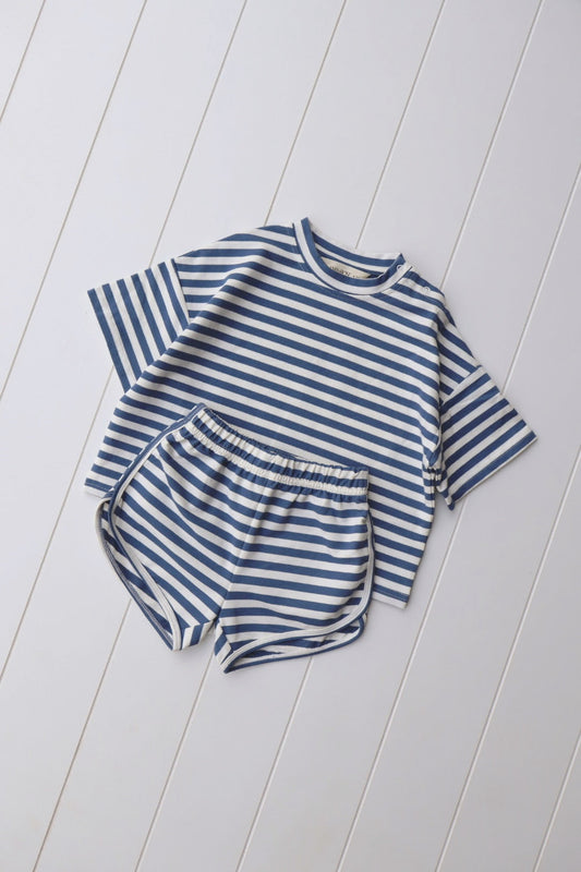 Euro Stripe Short Set