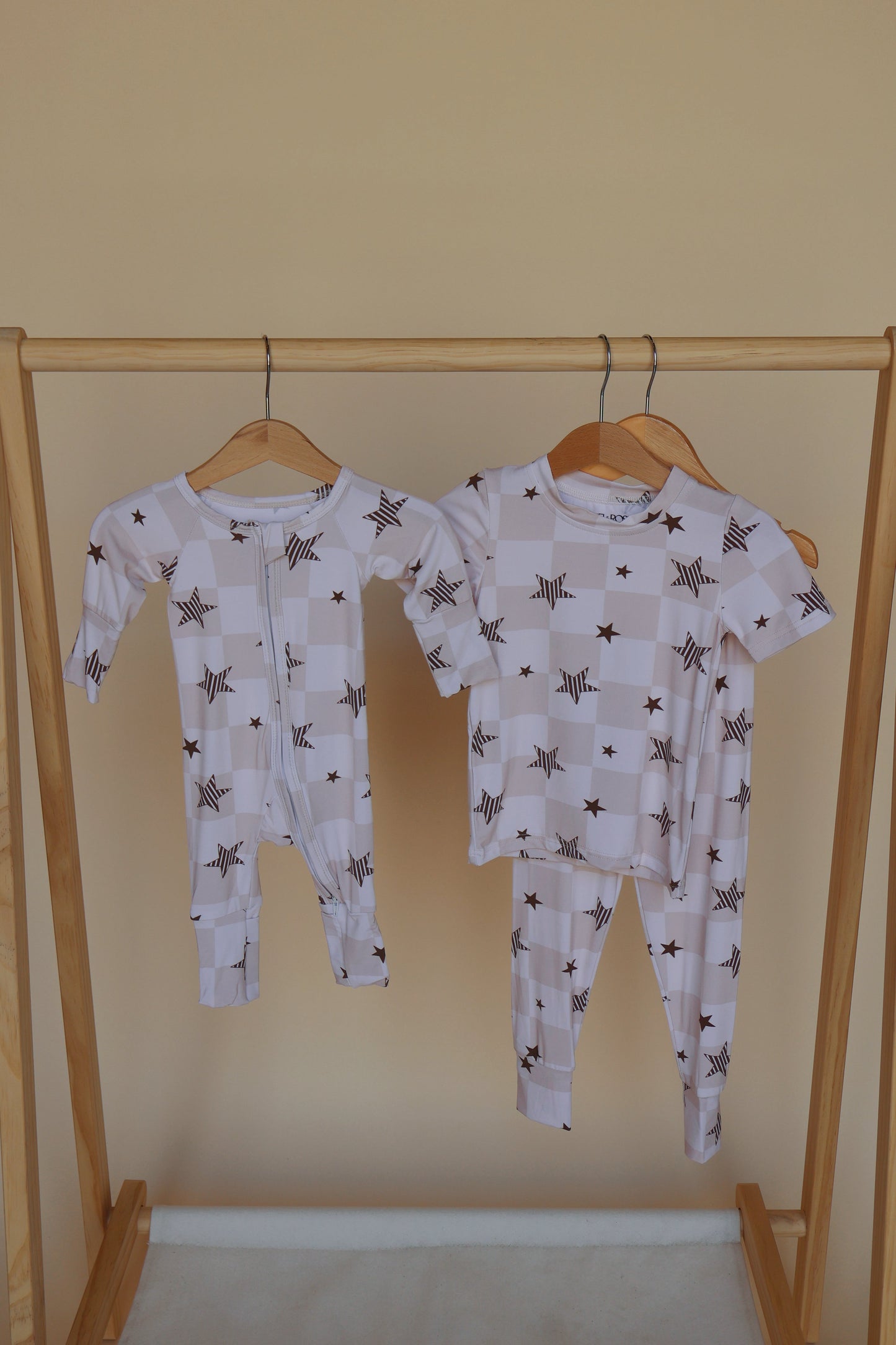 Checker Stripe Stars Bamboo Pjs