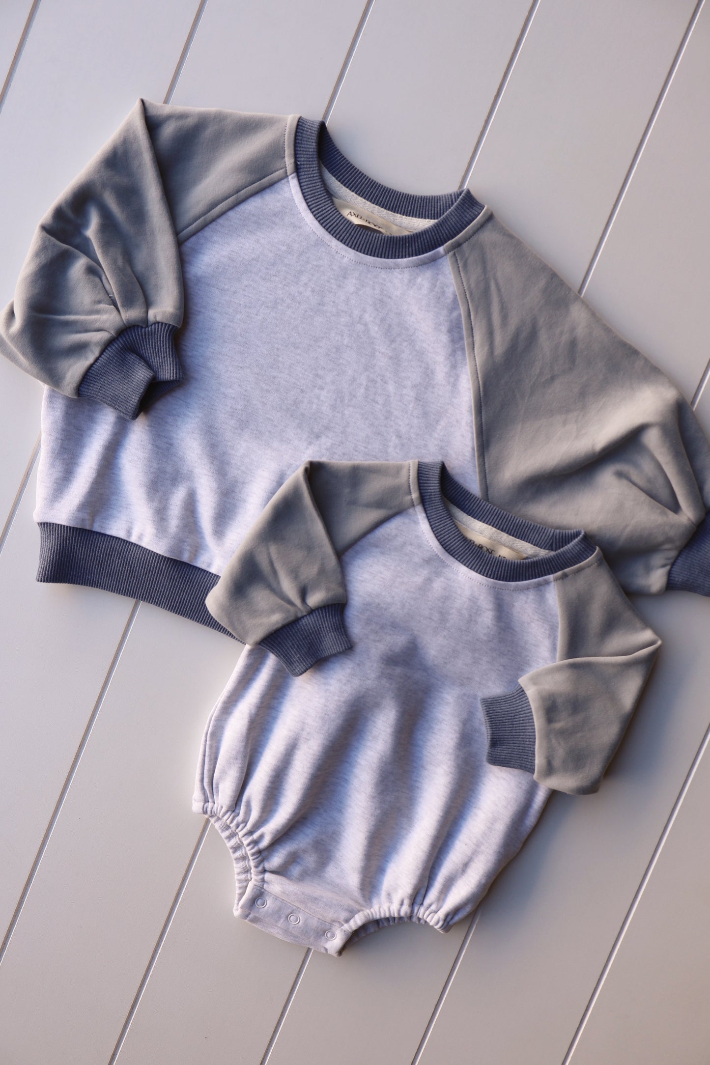 Color Block Crew Neck/ Bubble Onesie