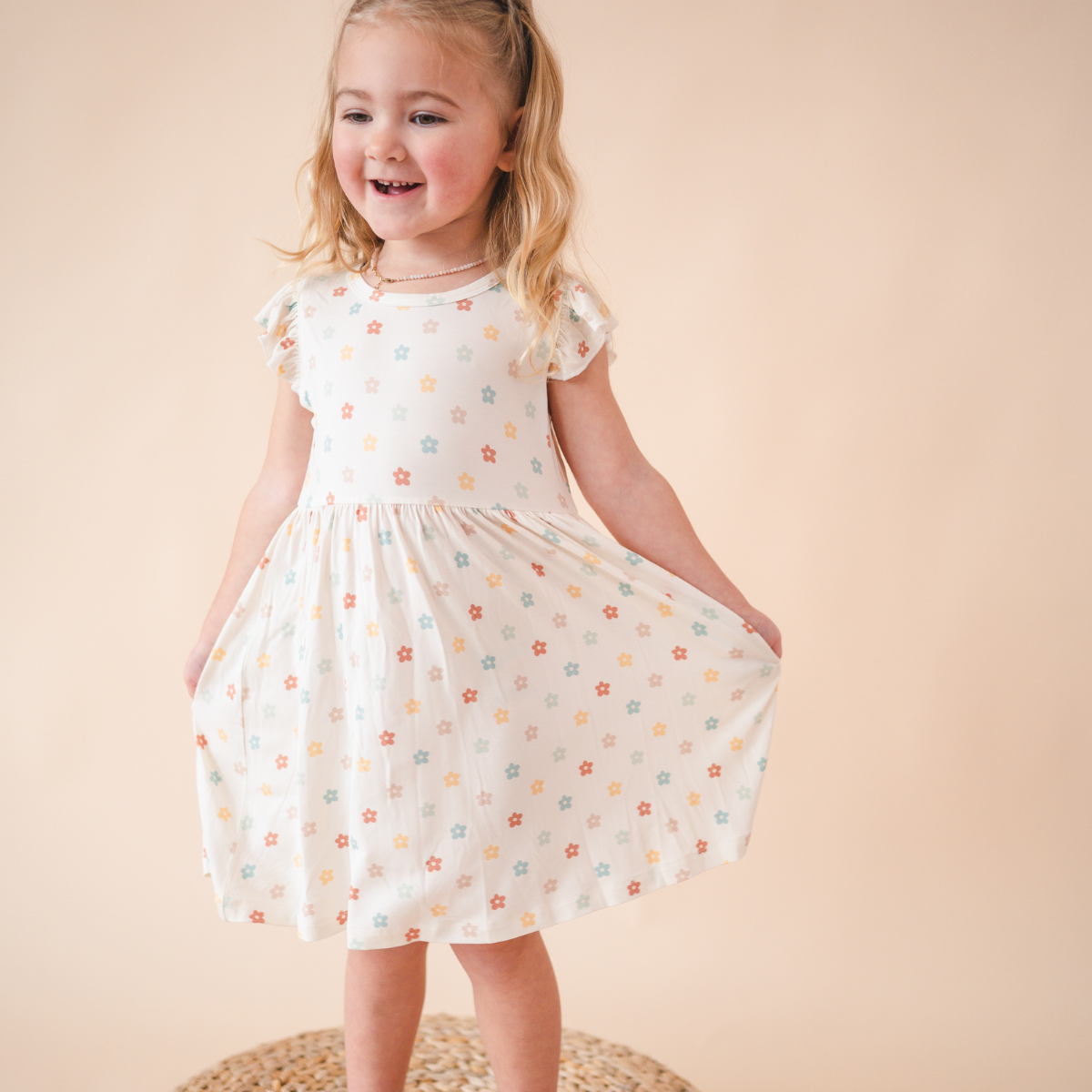 Bamboo Short Sleeve Twirl Dress