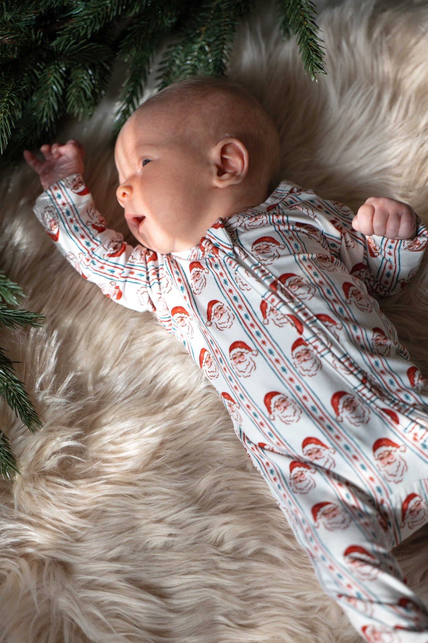 Vintage Santa Bamboo Christmas Pajamas - Zippy